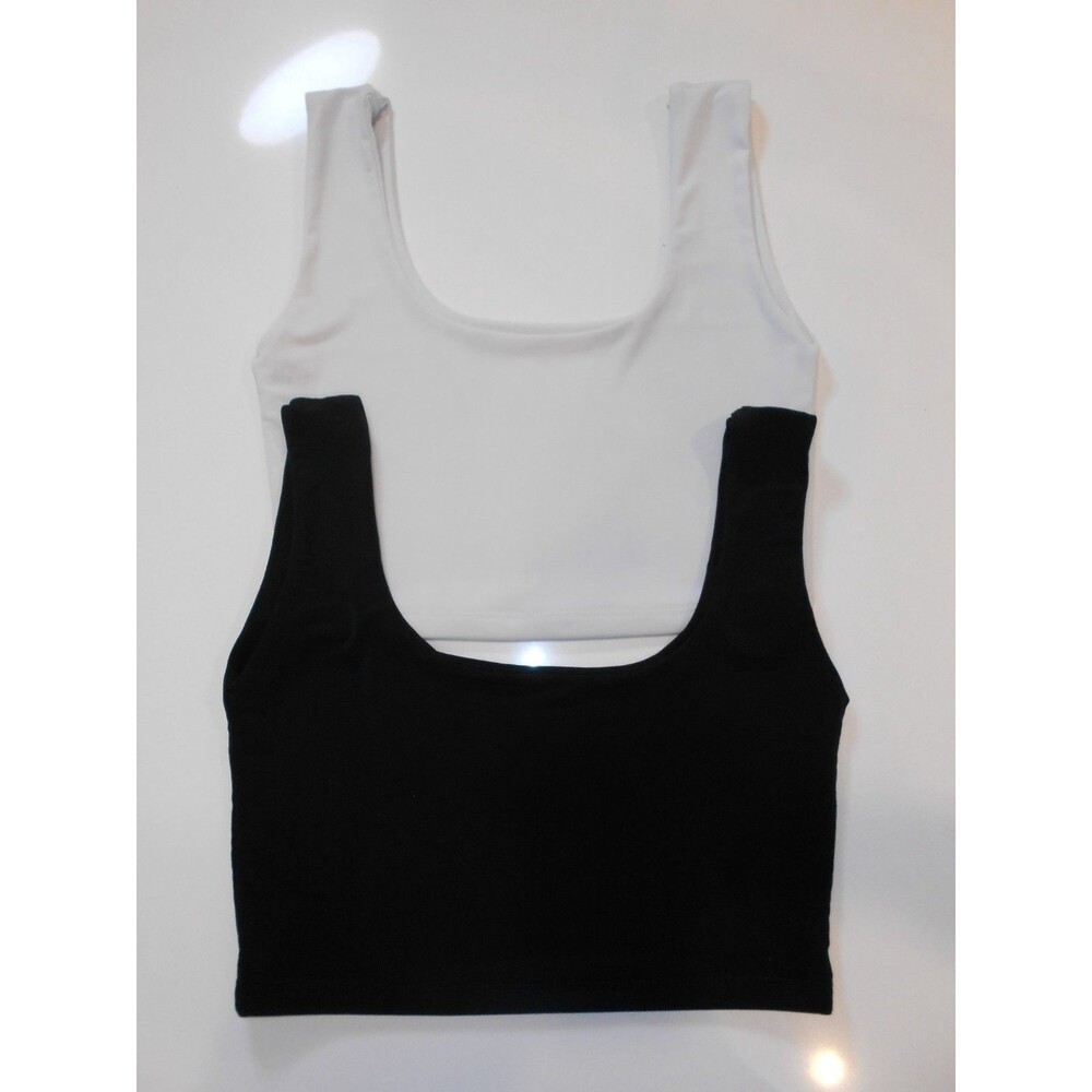 Basic Black and White Stretchable Tank Top Women's Size Small